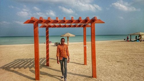 Scenic view of beach against sky