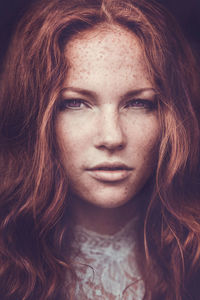 Close-up portrait of a beautiful young woman