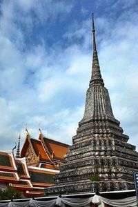 View of pagoda against cloudy sky