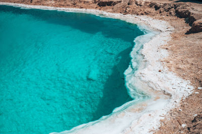 High angle view of beach