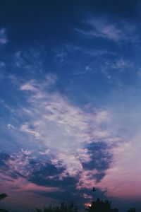 Low angle view of sky at sunset