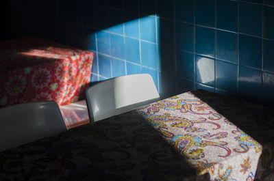 Close-up of empty chair