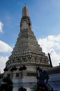 Low angle view of statue against sky