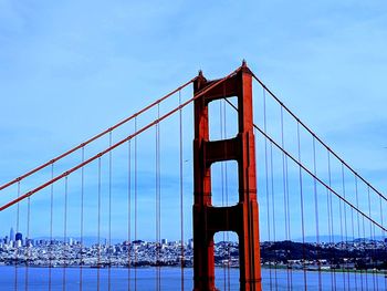 View of suspension bridge against sky