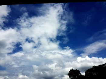 Low angle view of clouds in blue sky