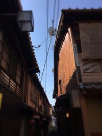 Low angle view of houses against sky