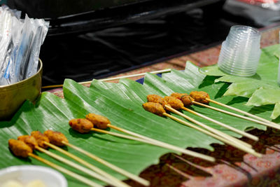 Close-up of food on table