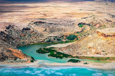 High angle view of beach