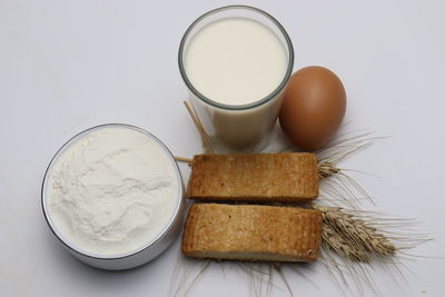 Close-up of breakfast on table