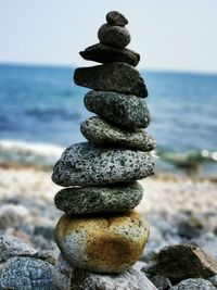 Stack of stones on beach