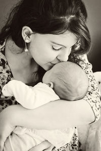 Girl and son at home