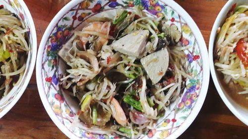 Close-up of served food in plate