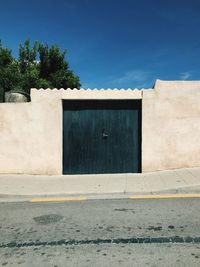 Closed door of building