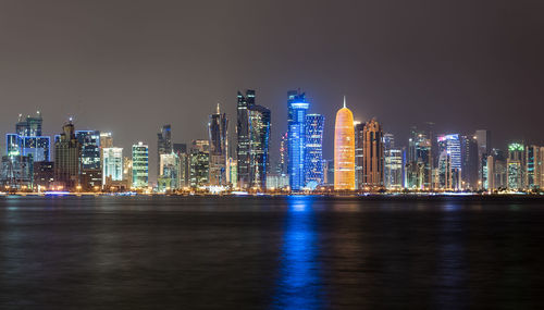 Illuminated city at night