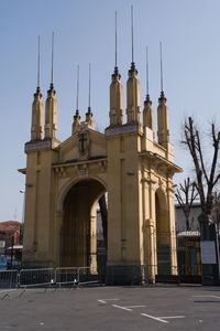 Low angle view of historic building against sky