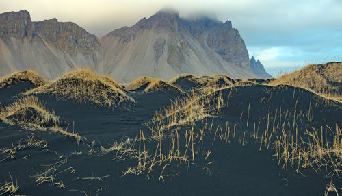 Scenic view of mountains against sky
