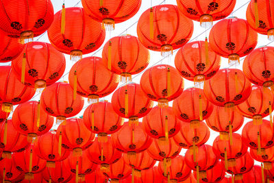 Full frame shot of red lantern hanging