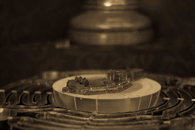 Close-up of cigarette on table