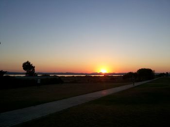 Scenic view of sunset over landscape