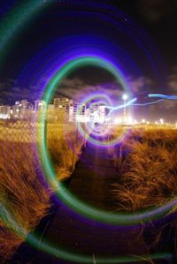 Close-up of light trails