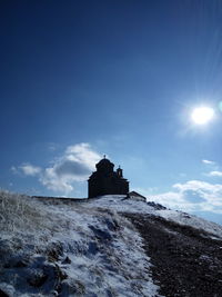 Castle against sky during winter