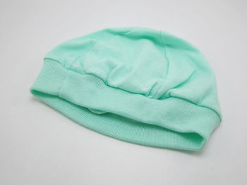 High angle view of leaf over white background