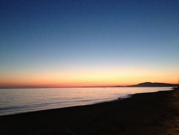 Scenic view of sea at sunset