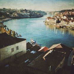 High angle shot of townscape