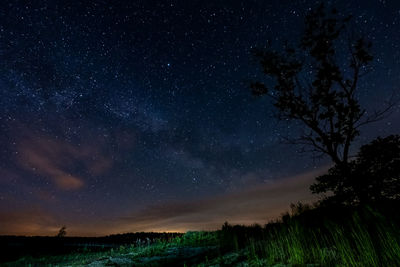 Scenic view of star field against sky at night