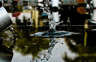 Close-up of water splashing in lake