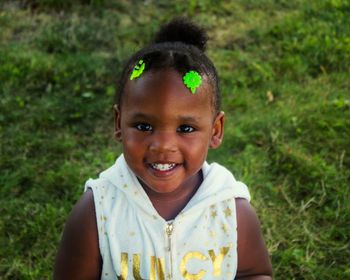 Portrait of cute girl smiling