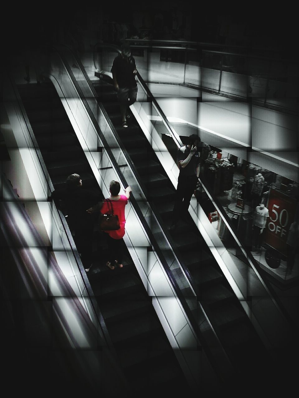 transportation, red, indoors, built structure, railroad station, public transportation, real people, illuminated, men, railroad station platform, architecture, people, day