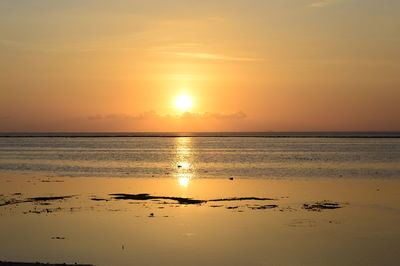 Scenic view of sea at sunset