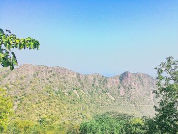 Scenic view of landscape against clear sky