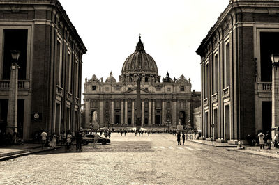 Group of people in front of building