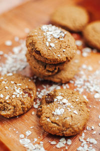 Close-up of chocolate cookies