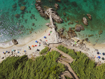 High angle view of beach