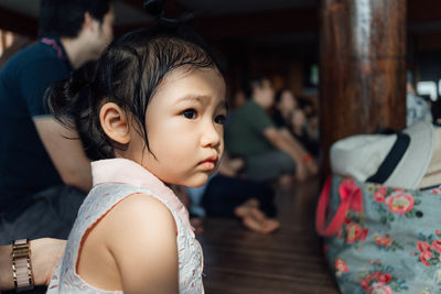 Close-up of thoughtful innocent girl looking away