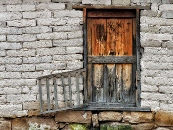 Closed door of old building