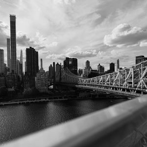 View of city against cloudy sky