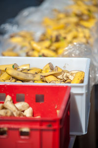 Close-up of seafood in container