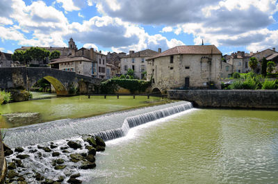 River by building against sky