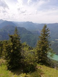 Scenic view of mountains against sky