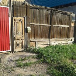 Closed door of old building