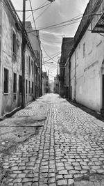 Narrow alley along buildings