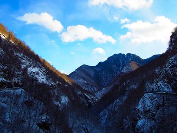 Low angle view of mountain against sky