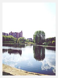 Reflection of buildings in water