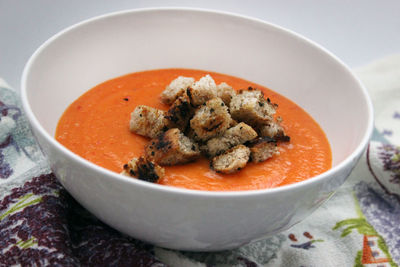 Close-up of soup in bowl