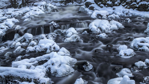 Close-up of frozen river