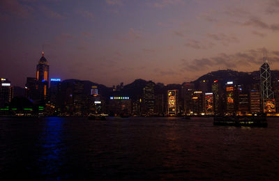 Panoramic view of illuminated city at night